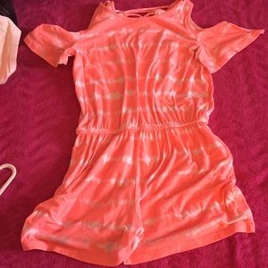 Orange and white romper